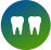 Two animated teeth icon