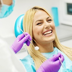 Smiling woman in dental chair