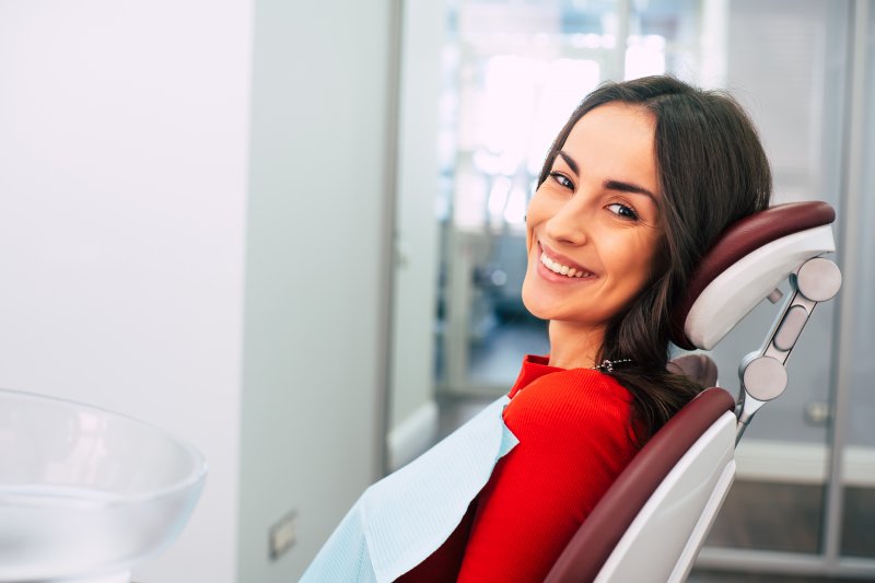 Woman in dentist's chair